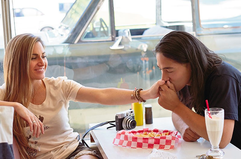 Diner couple shot
