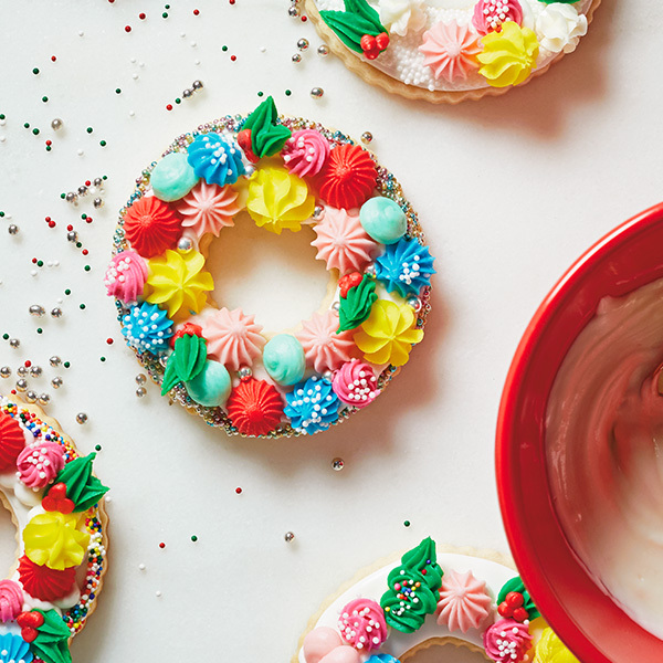 Sugar Cookie Christmas Wreaths with Candy Color Mints MC