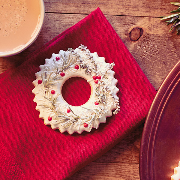 Sugar Cookie Christmas Wreaths with Lemon Icing and Sugared Herbs MC