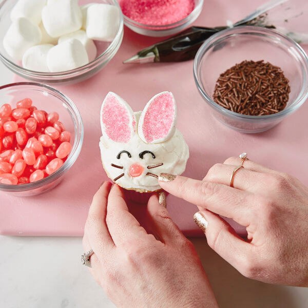 Bunny Cupcakes 7 Attach whiskers