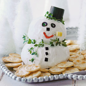 Christmas treats snowman cheese ball