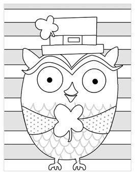 St Patrick Coloring Pages Owl