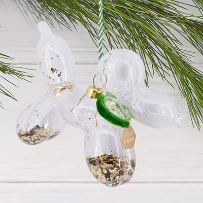 Green and Gold Balloon Dog Christmas Ornament 1 HGO3539 02