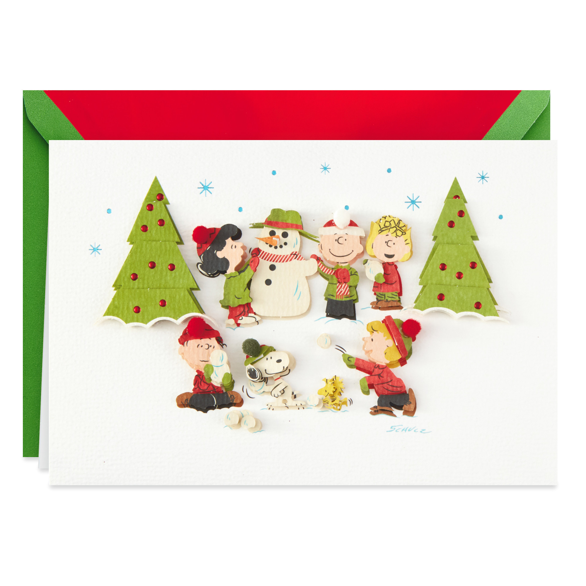 Hallmark Signature Peanuts Christmas Card (Fun and Frosty Christmas